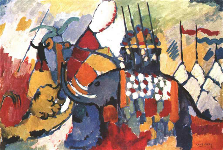 The Elephant 1908 Wassily Kandinsky Abstract Oil Painting